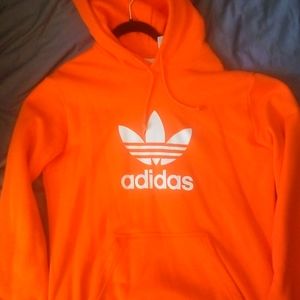 Adidas trefoil hoodie orange